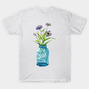 mason jar & flowers T-Shirt